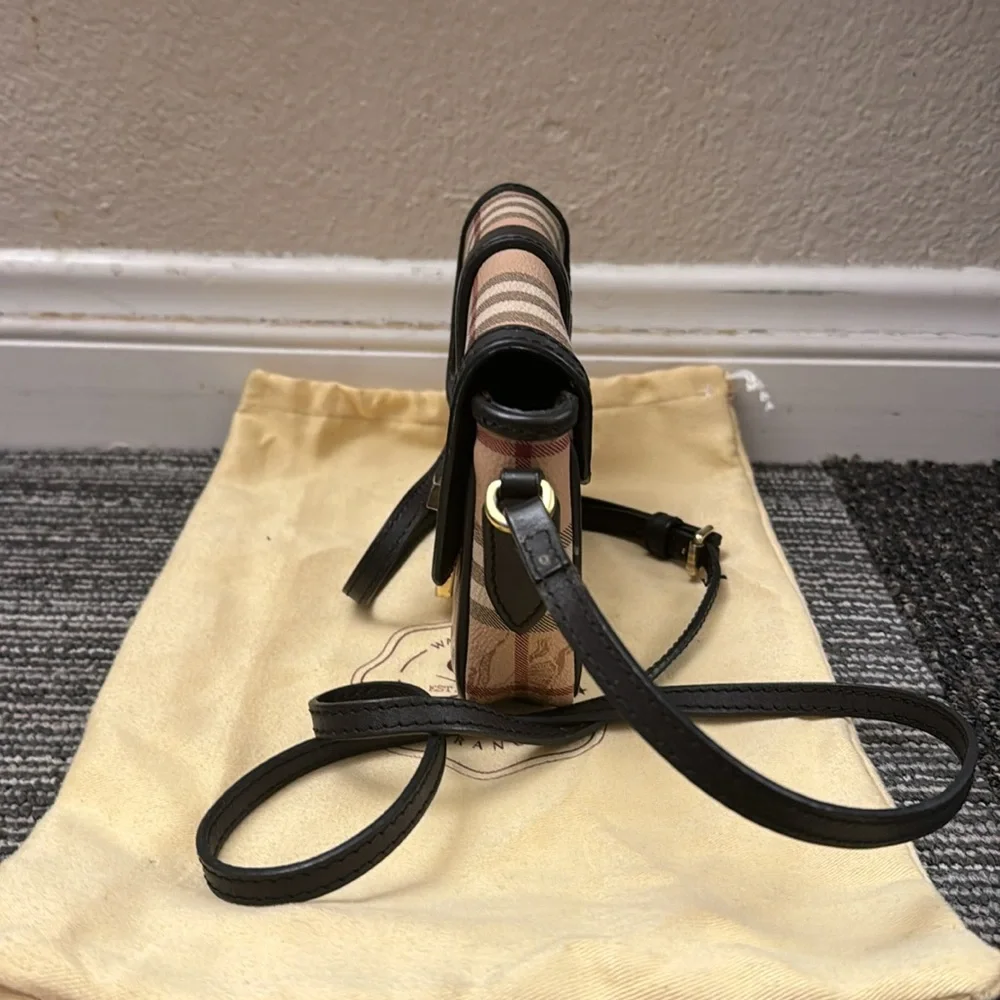 Burberry Haymarket Check Mini Berkeley Crossbody Bag - Picture 3 of 6